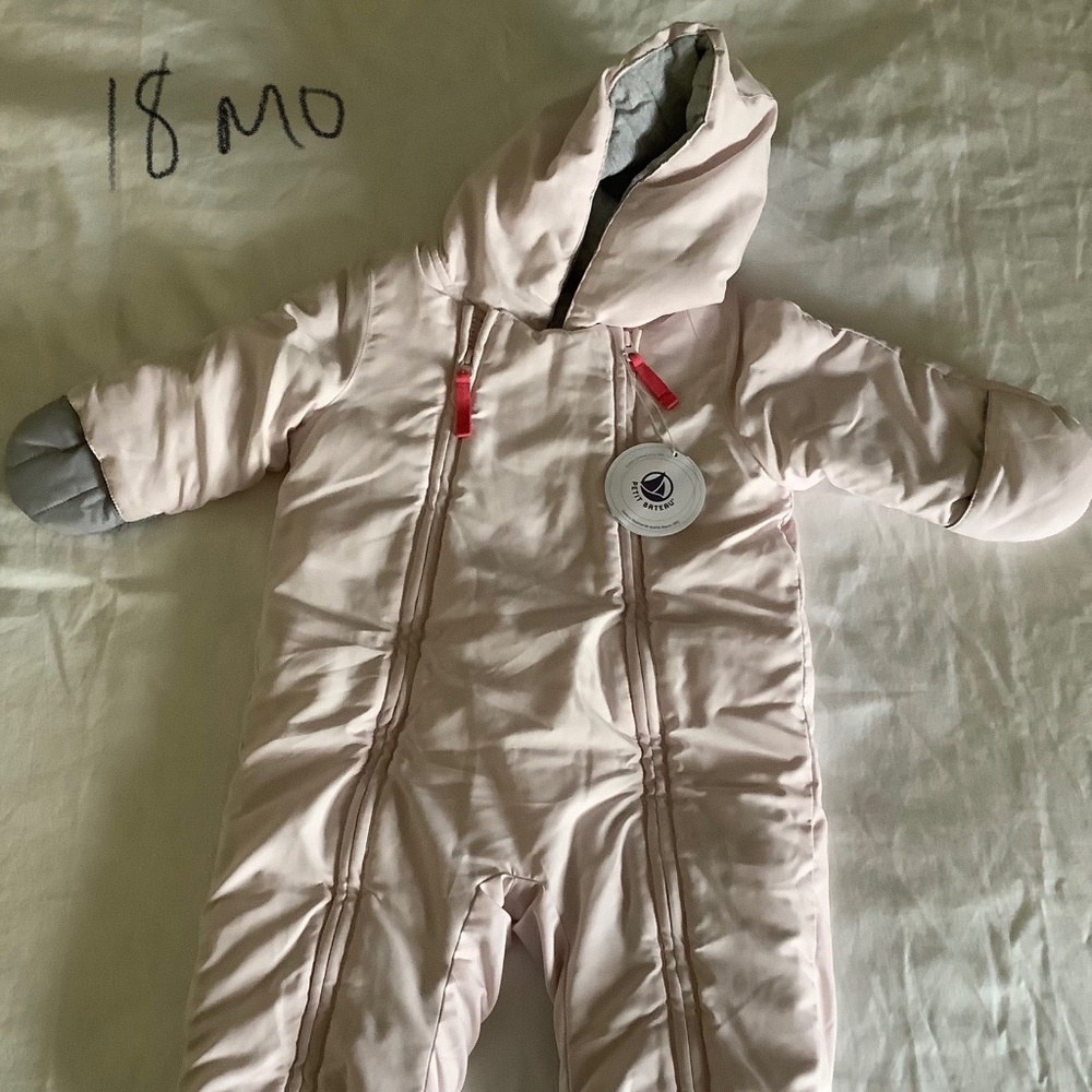 Petit Bateau Pale pink snow suit NWT